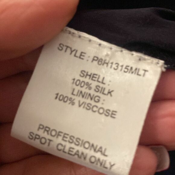 Parker Navy Blue silk Embroidered/beaded Women's bomber jacket , L - Picture 11 of 12